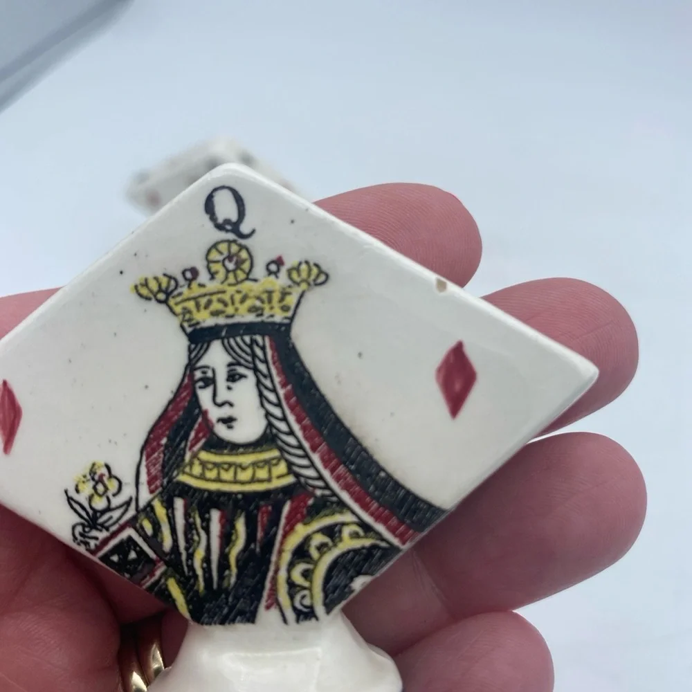VTG MCM Enesco Imports Japan King & Queen Of Diamonds Salt & Pepper Shakers
